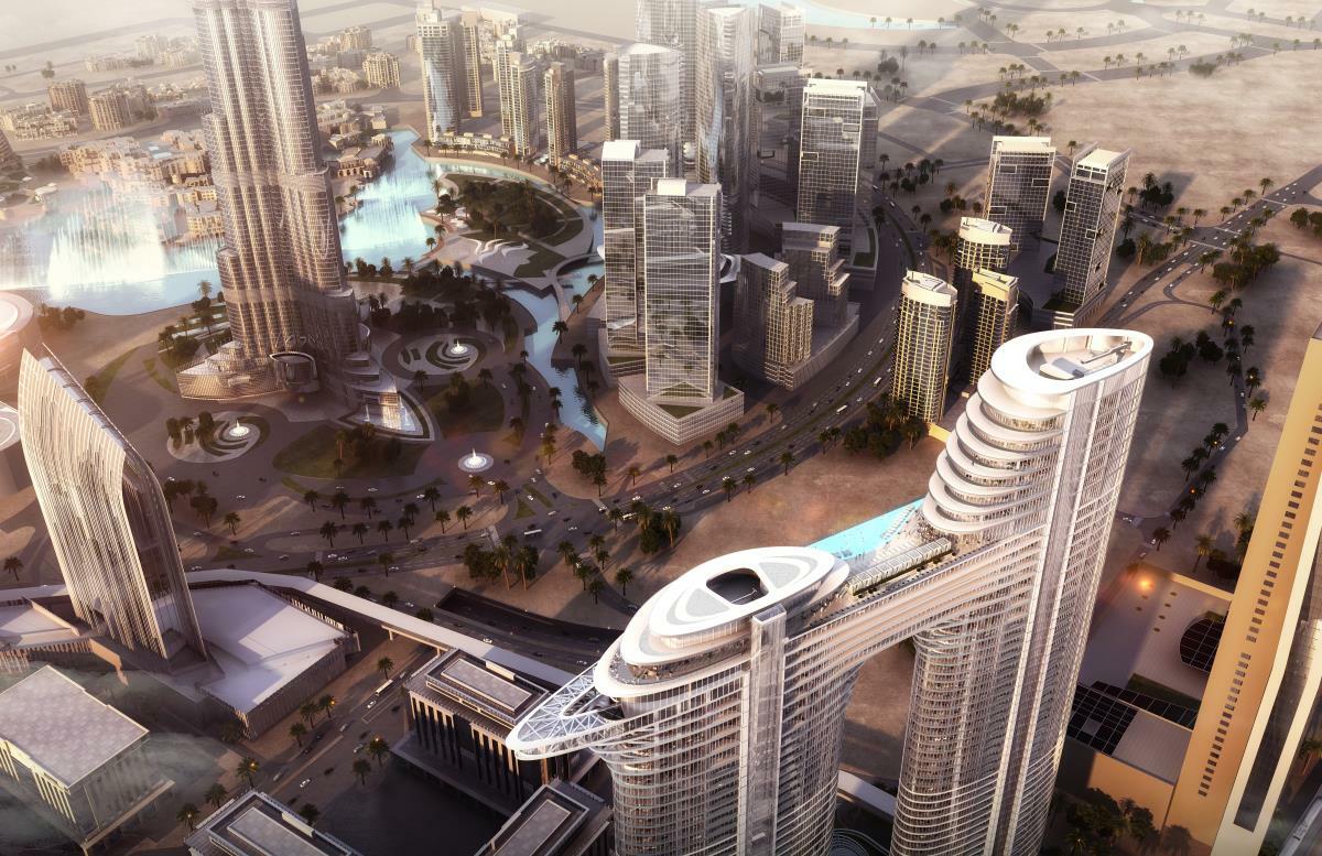 Address Sky View, Downtown Dubai Hotel Exterior photo The proposed complex